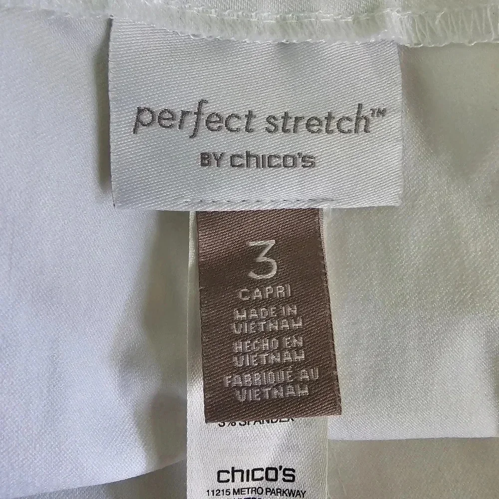 Chico's perfect stretch white capri size 3 - Picture 5 of 8